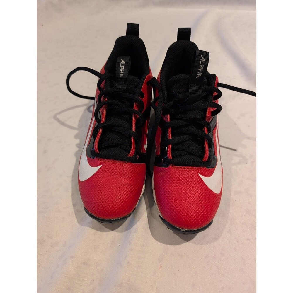 Size 2.5Y Nike Alpha Menace 4 Shark Football Cleats Red/White FQ4012-600